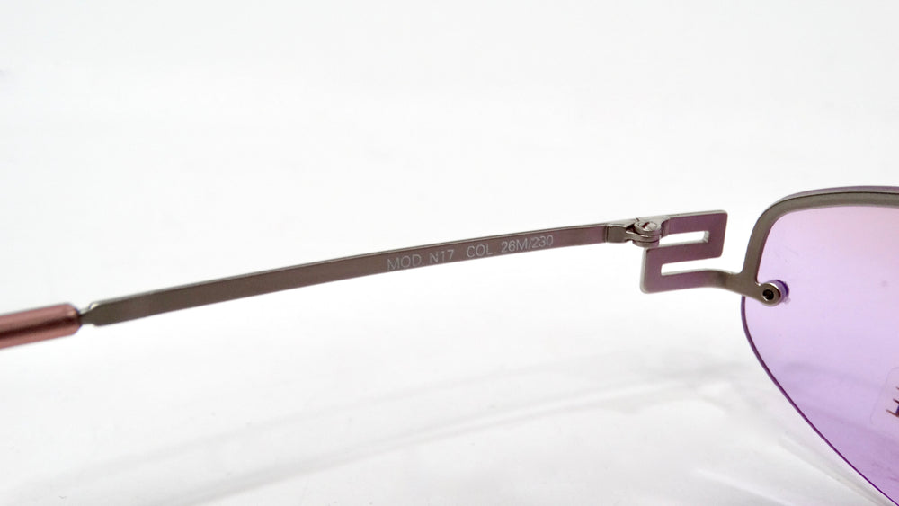 Versace Oval Frameless Purple Lens Sunglasses circa 1990s