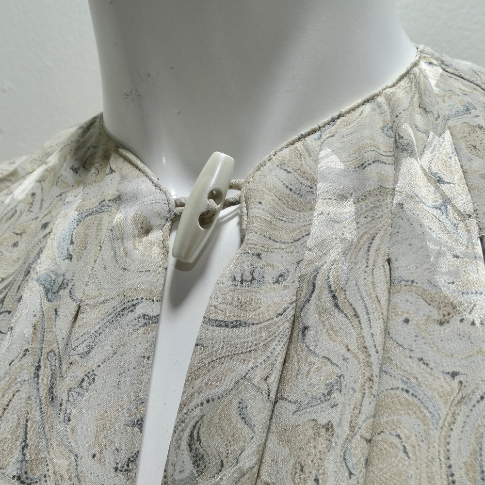 Geoffrey Beene 1980s Marble Print Belted Duster Dress