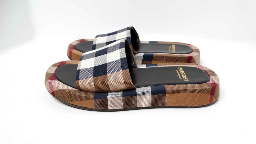 Burberry Buckingham Check Platform Slide Sandals