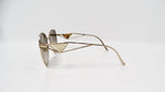 Prada 57Y Gold-Tone Metal Frame Logo Aviator Sunglasses