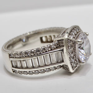 1990 Diamond Zirconia Silver Ring