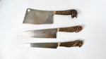 Stephen Webster Beasts Chef's Knives With Bronze Handles & Damascus Steel Blades