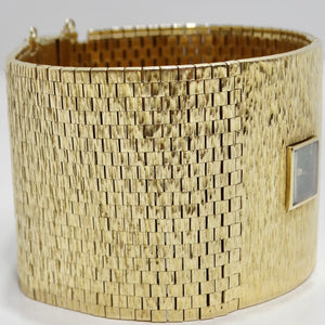 Milner Gold Malachite 1970s Bracelet Wristwatch