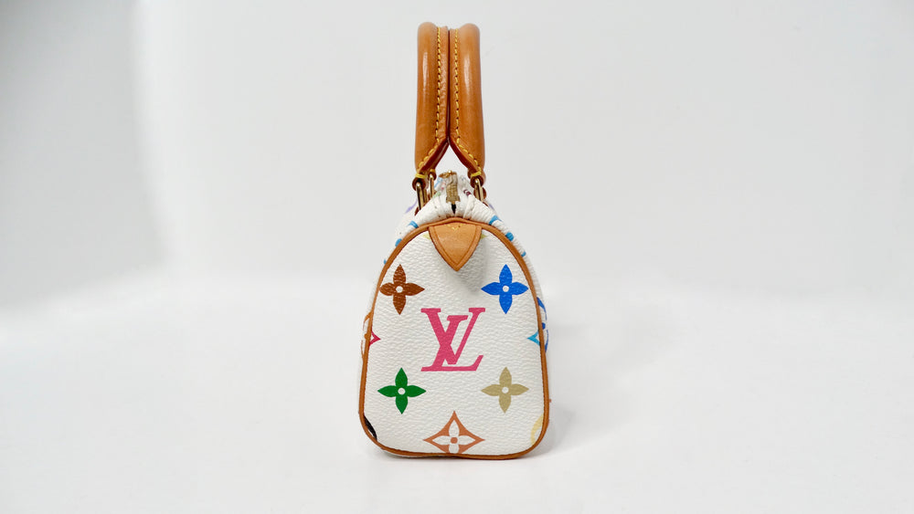 Louis Vuitton x Takashi Murakami Y2K White Multicolor Mini Speedy Handbag