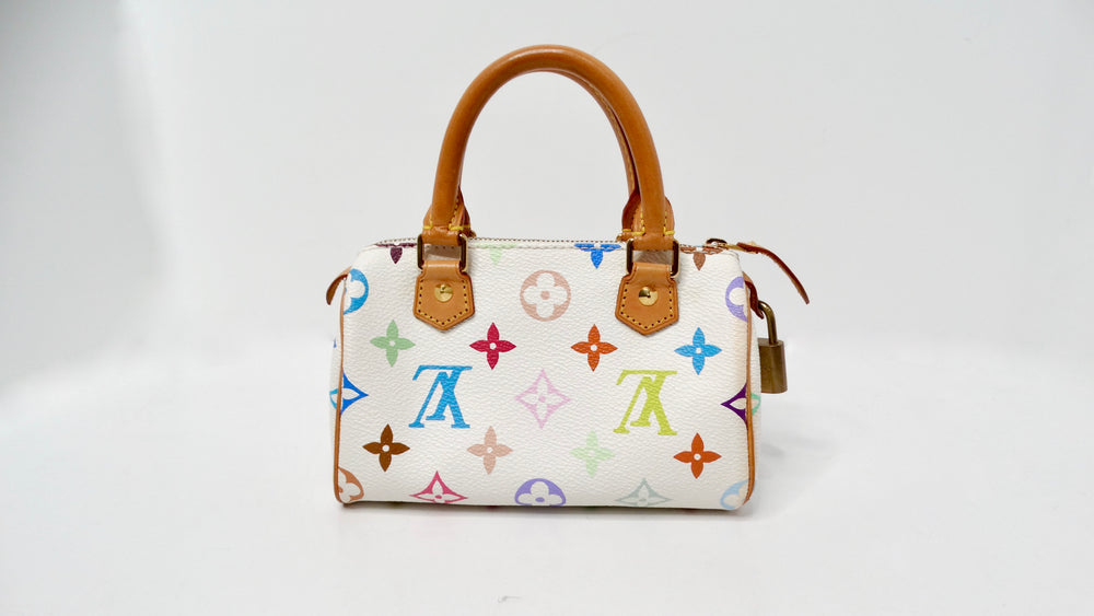 Louis Vuitton x Takashi Murakami Y2K White Multicolor Mini Speedy Handbag