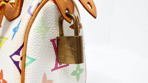 Louis Vuitton x Takashi Murakami Y2K White Multicolor Mini Speedy Handbag