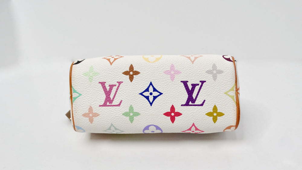 Louis Vuitton x Takashi Murakami Y2K White Multicolor Mini Speedy Handbag