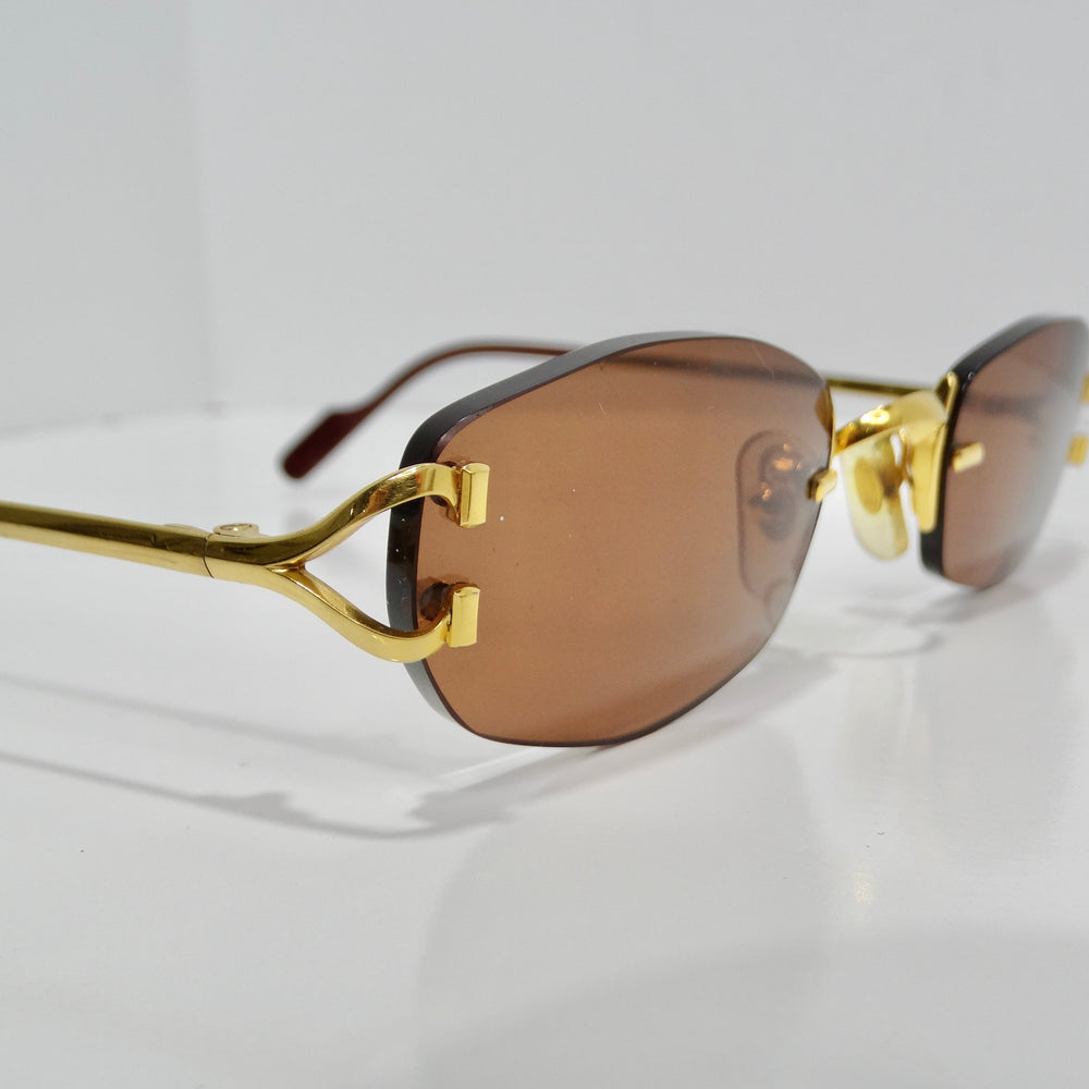 Cartier 1990s Gold Tone Capri Sunglasses