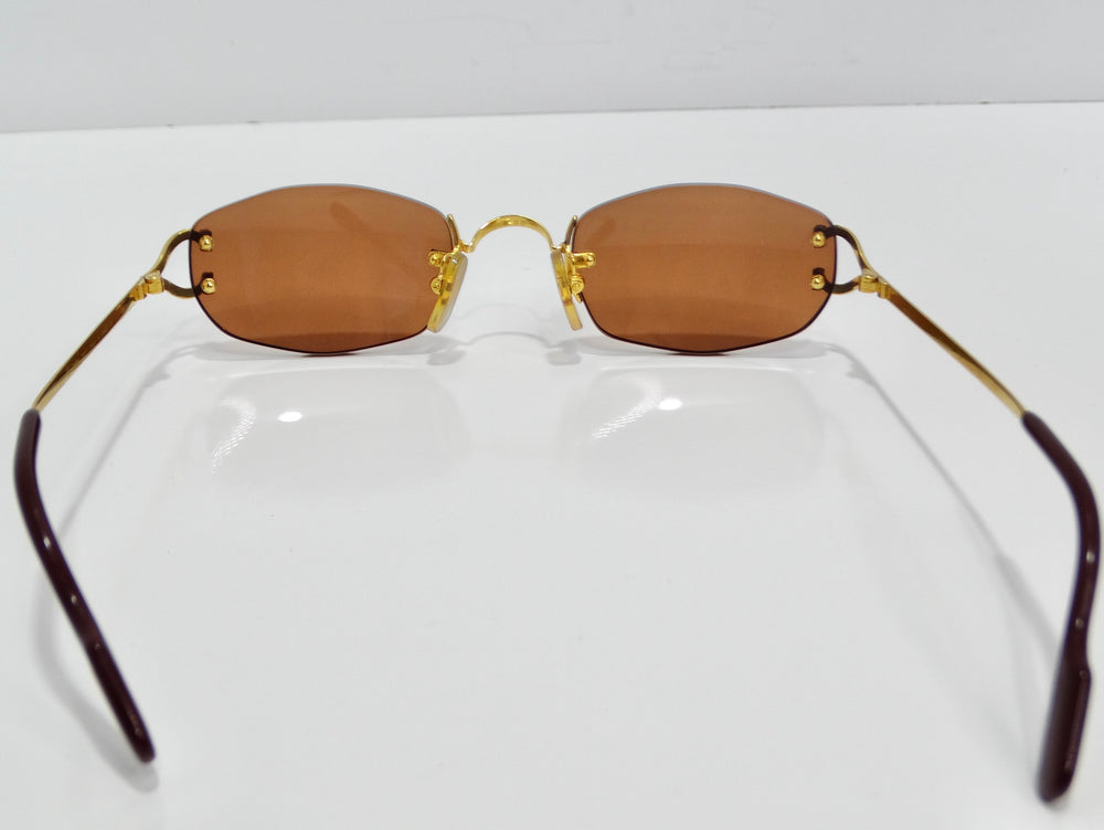 Cartier 1990s Gold Tone Capri Sunglasses