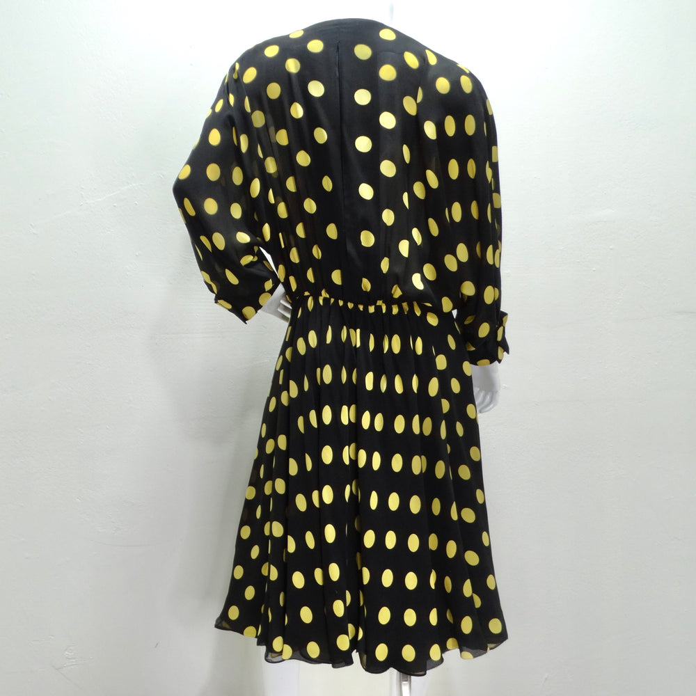 Yves Saint Laurent 1980s Polka Dot Dress & Brooch Set Vintage by Misty Yves Saint Laurent 1980s Polka Dot Dress & Brooch Set Vintage by Misty