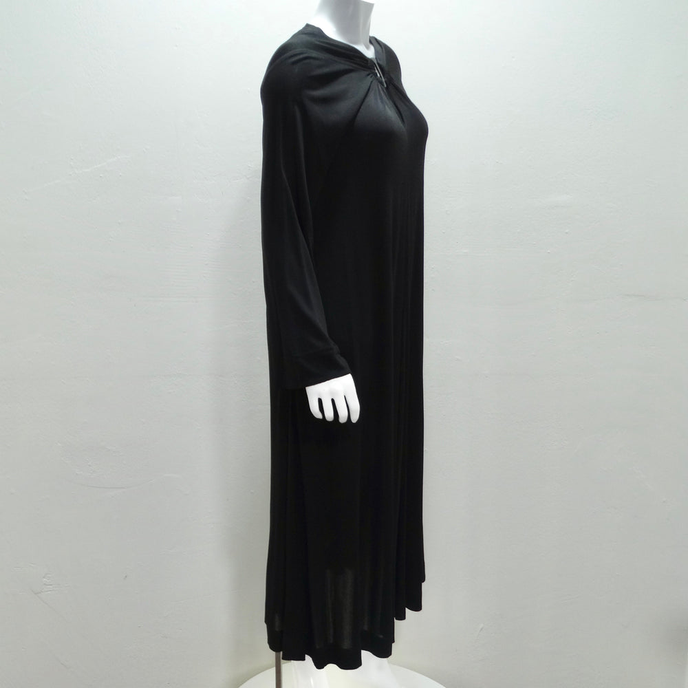 Jean Mur 1980s Black Keyhole Maxi Dress