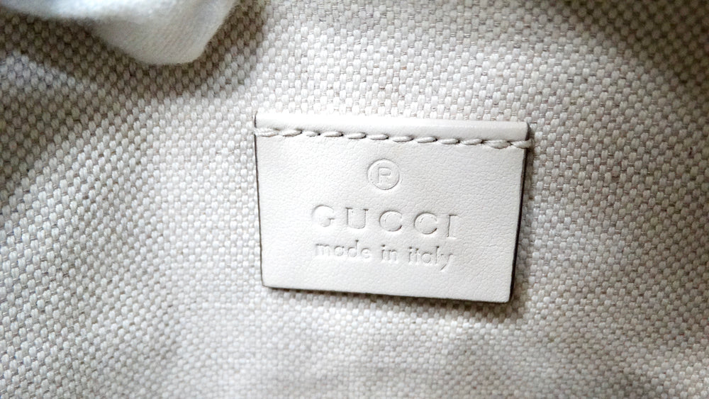 Gucci Cream Calfskin GG Tennis Embossed Belt Bag