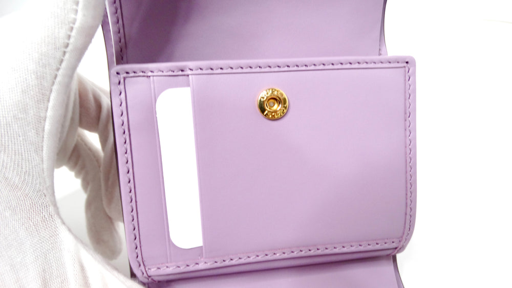 Gucci Lilac GG Embossed Leather Tri-Fold Square Wallet