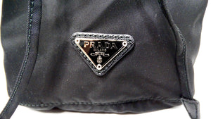 Prada Black Nylon Drawstring Mini Pouch