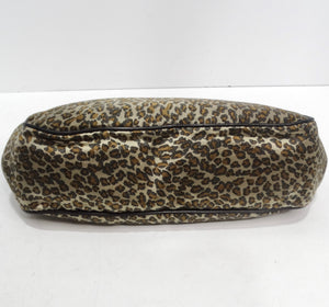 Bottega Veneta 1980s Leopard Print Satin Clutch