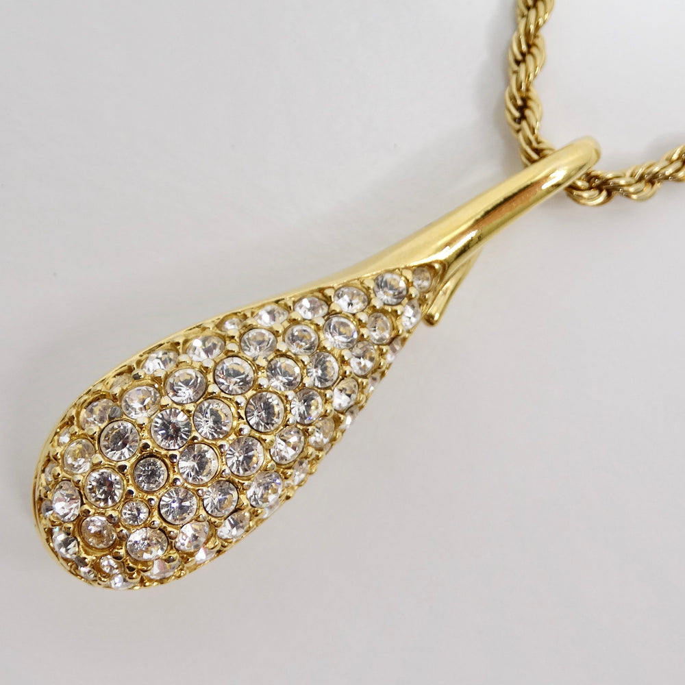 Swarovski Vintage 18K Gold Plated Crystal Pendant Necklace