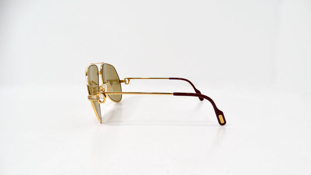 Cartier Vendome 1980s Louis Aviator Gold & Silver Tone Sunglasses