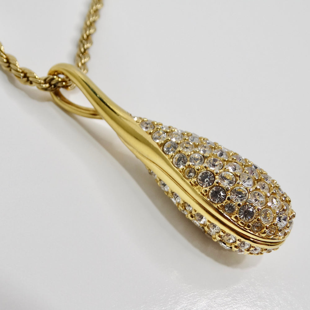 Swarovski Vintage 18K Gold Plated Crystal Pendant Necklace