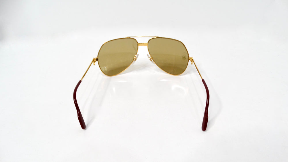 Cartier Vendome 1980s Louis Aviator Gold & Silver Tone Sunglasses