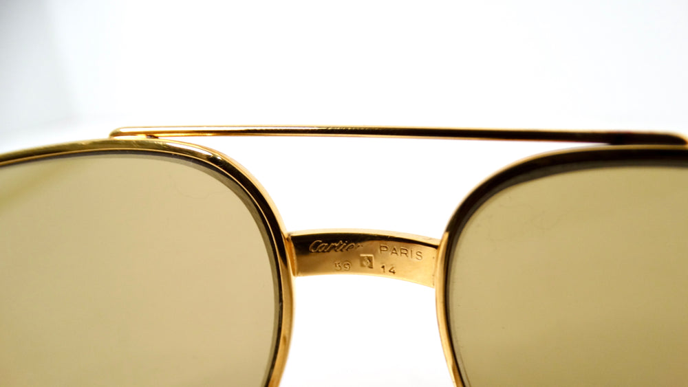 Cartier Vendome 1980s Louis Aviator Gold & Silver Tone Sunglasses