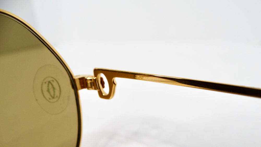 Cartier Vendome 1980s Louis Aviator Gold & Silver Tone Sunglasses