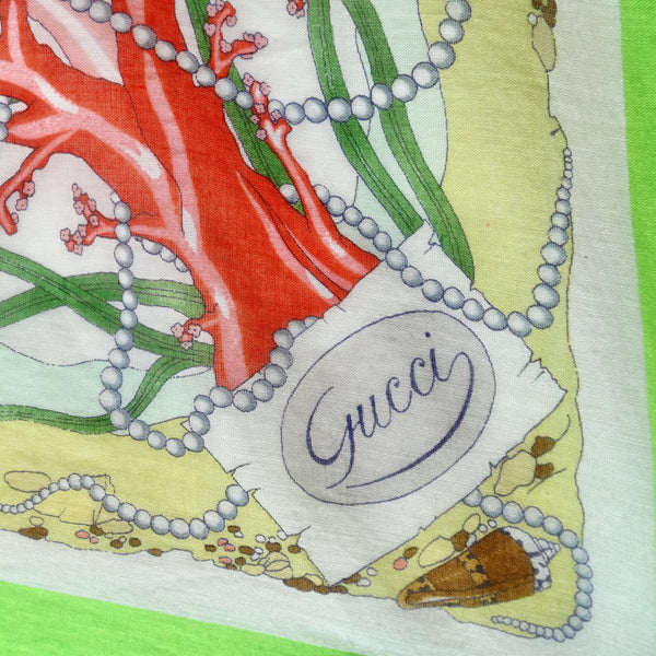 Gucci 1960s V. Accornero Aquatic Print Scarf – Vintage by Misty