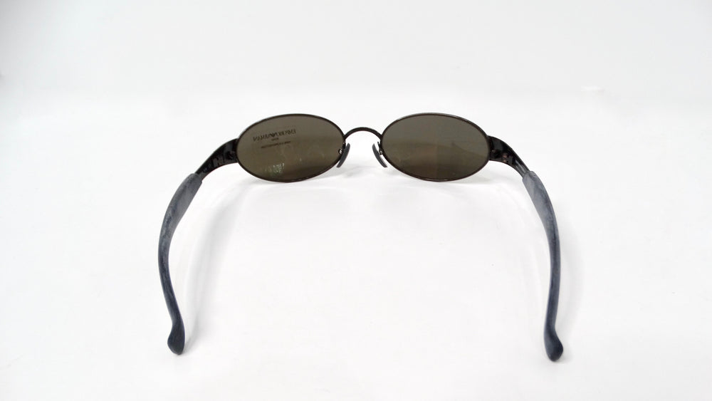 Emporio Armani 1990s Sonnenbrille 087-S Oval Frame Metal Sunglasses