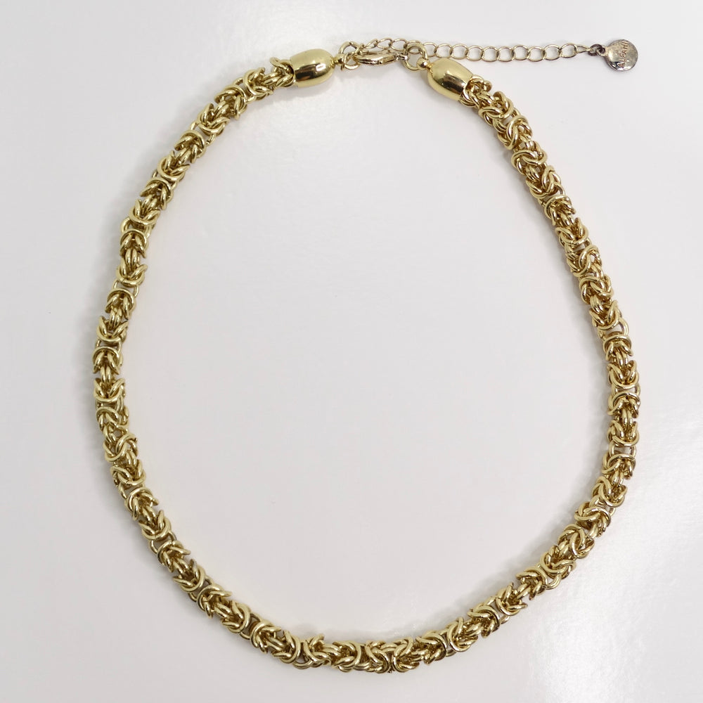 18K Gold Plated 1980s Byzantine Chain Necklace