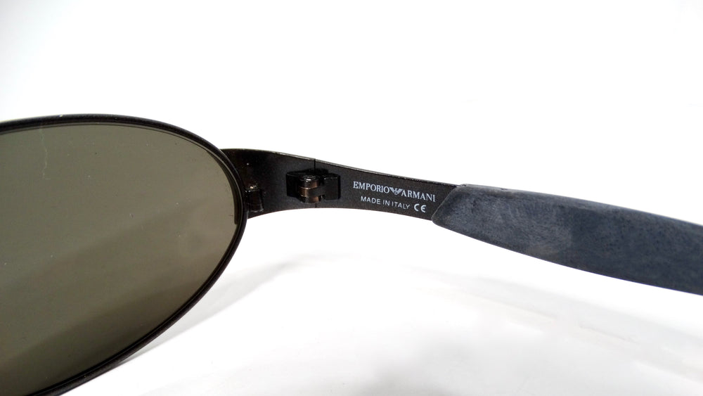 Emporio Armani 1990s Sonnenbrille 087-S Oval Frame Metal Sunglasses