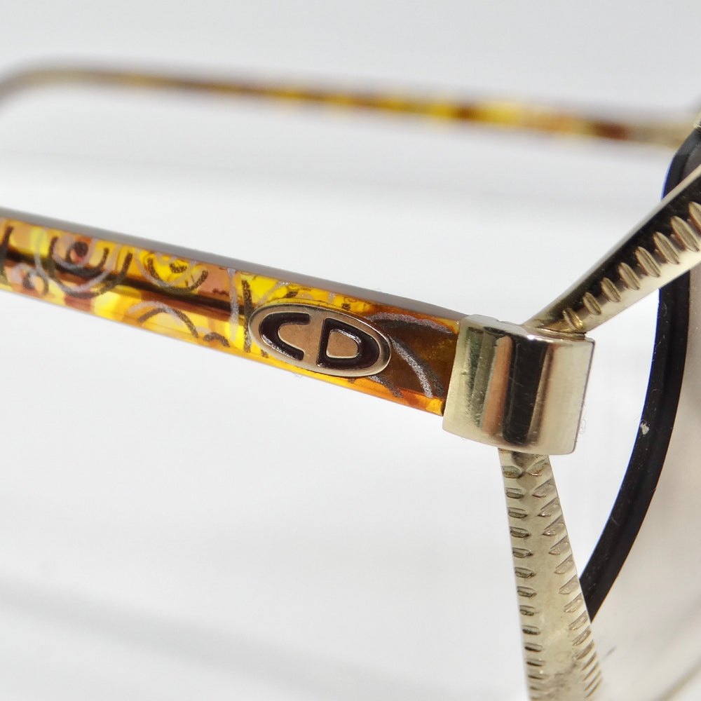 Christian Dior 1980s Gold Tone Aviator Sunglasses