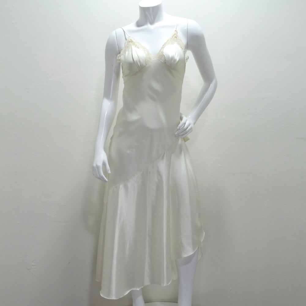 1980s Ivory Silk Bias Slip Dress - S/M