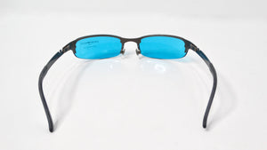 Emporio Armani Y2K 203-S Skinny Blue Tinted Lens Metal Frame Sunglasses