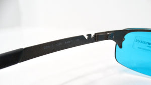 Emporio Armani Y2K 209-S Blue Tinted Lens Metal Frame Shield Sunglasses