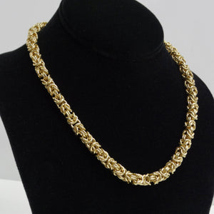 18K Gold Plated 1980s Byzantine Chain Necklace