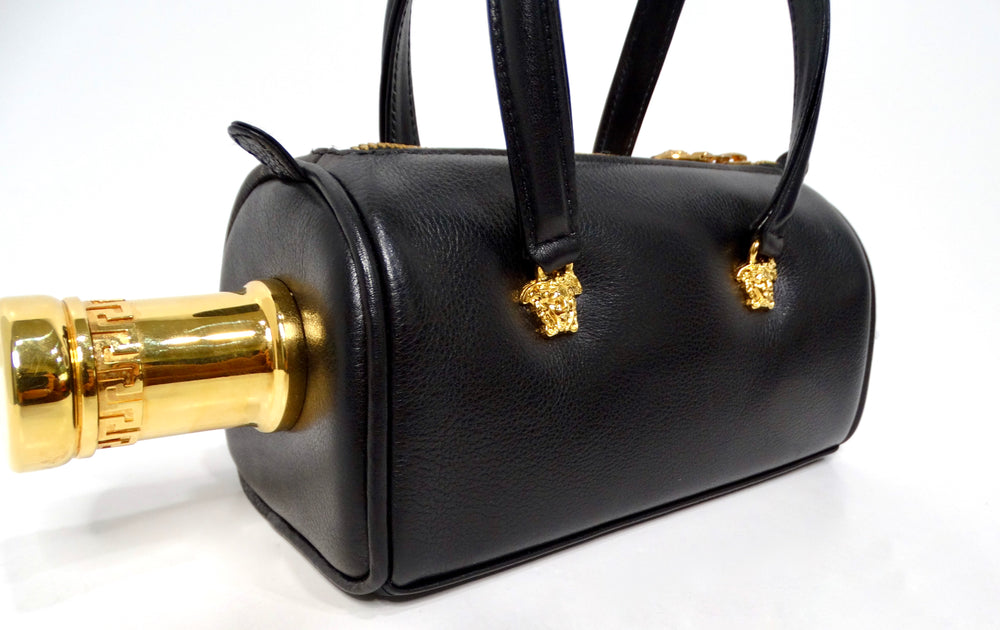 Gianni Versace Couture X Absolut Vodka 1997 Black Leather Mini Bag