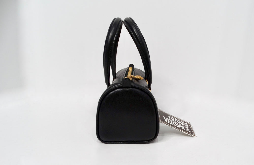 Gianni Versace Couture X Absolut Vodka 1997 Black Leather Mini Bag