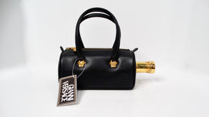 Gianni Versace Couture X Absolut Vodka 1997 Black Leather Mini Bag