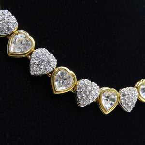 Swarovski Vintage 14K Gold Plated Crystal Heart Choker