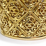 Chanel Vintage Gold Tone CC Hinged Bangle Bracelet