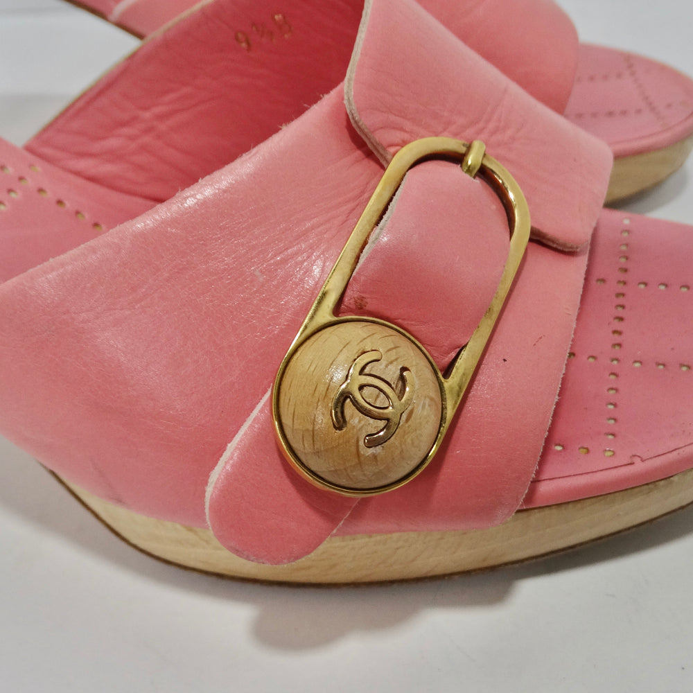 Chanel Hot Pink Leather CC Logo Mules – Vintage by Misty