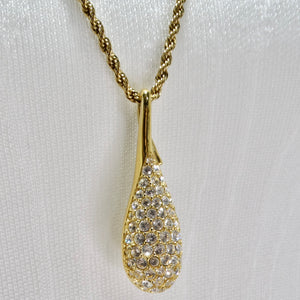 Swarovski Vintage 18K Gold Plated Crystal Pendant Necklace