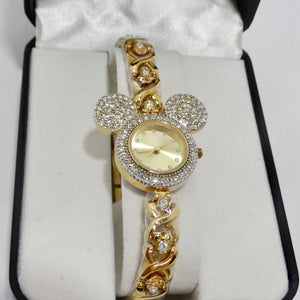 1980s Disney Mickey Mouse Gold Plated Rare Collectible Watch