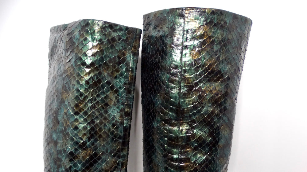 Tom Ford for Gucci 1997 Deep Green Knee High Python Boots