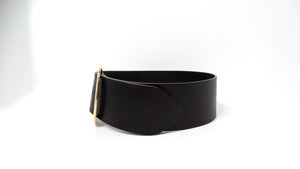 Phoebe Philo for Celine 2012 Large Leather Gold Plated Brass Buckle Corset Belt