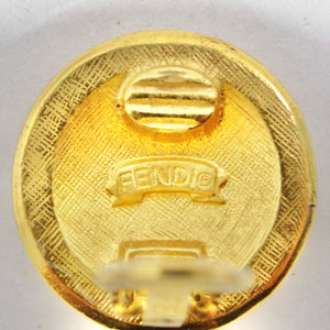 Fendi 1980s Gold Plated FF Clip-On Earrings