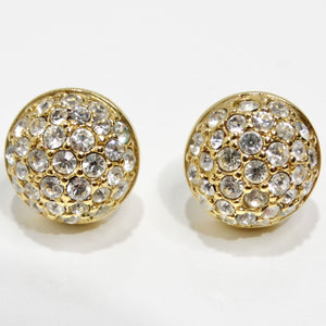 Swarovski Vintage 18K Gold Plated Rhinestone Stud Earrings