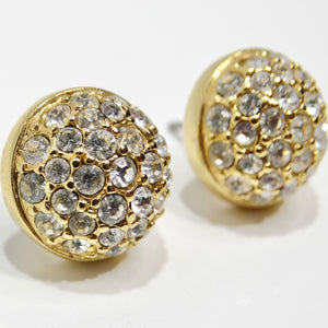 Swarovski Vintage 18K Gold Plated Rhinestone Stud Earrings