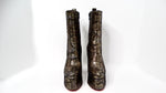 Christian Louboutin Suede Snake Print Platform Heel Boots