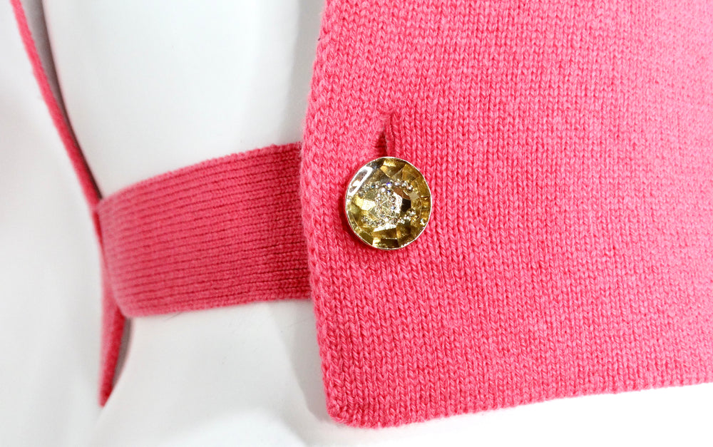Chanel Pink Cashmere Crystal "29" Turtleneck Vest 2019