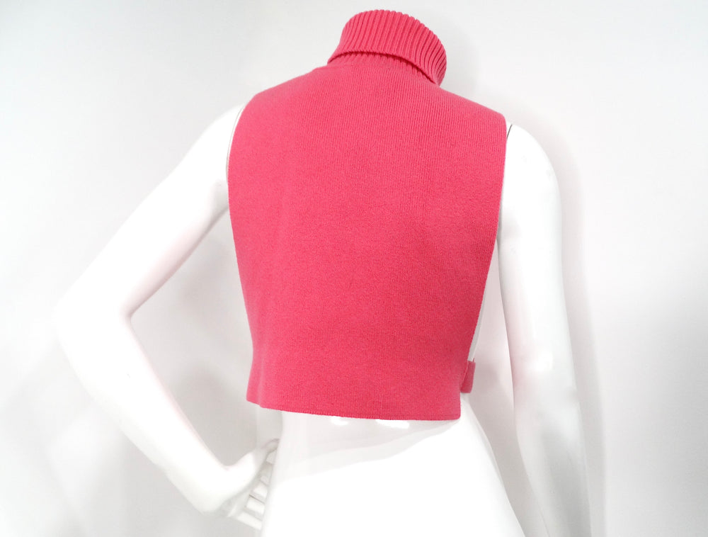 Chanel Pink Cashmere Crystal "29" Turtleneck Vest 2019